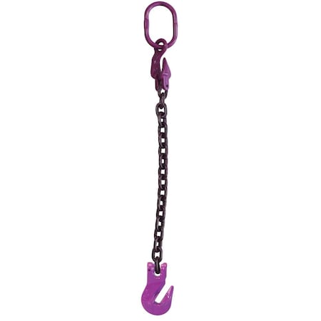 1/2 X 20',Adjustable SingleLeg Chain Sling W/ Grab Hook-Grade100